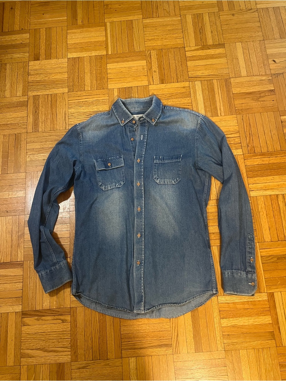 Corsico Casual Denim Button-Down Shirt - Blue size 50 (small)